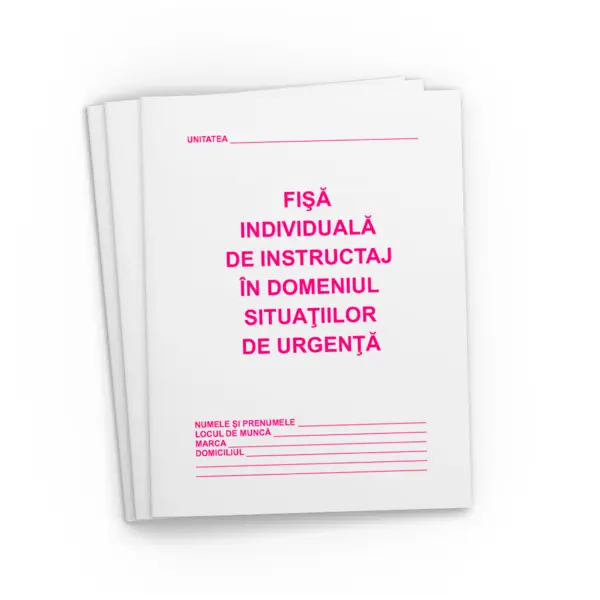 Fișa SU – format A5 închis / A4 deschis, 14 file, tipar 1+1 Fișa SU – format A5 închis / A4 deschis, 14 file, tipar 1+1