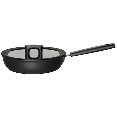 FISKARS Tigaie antiaderenta cu capac, Fiskars Hard Face, 26 cm, Aluminiu, Negru