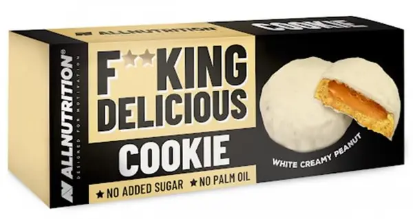 Fitking Delicious Cookie, ciocolată albă cu unt de arahide, 128 g, AllNutrition