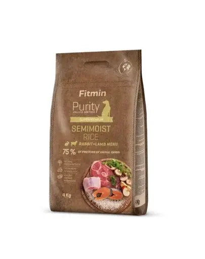 FITMIN Dog Purity Mâncare semi-umedă cu iepure, miel și orez 4 kg