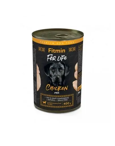FITMIN For Life pate pentru câini cu pui 400 g hrană naturală fără cereale