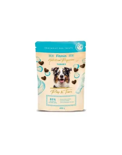 FITMIN NP Play and Train Turkey 400g gustări semi-umede câini, curcan