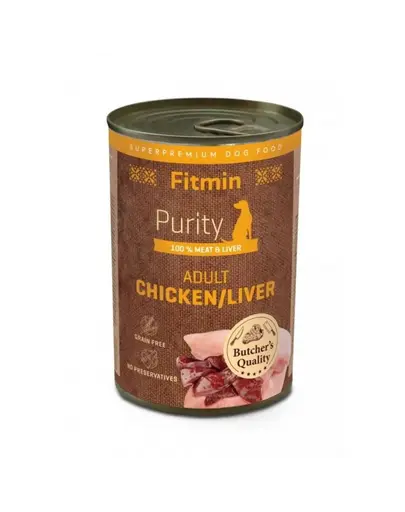 FITMIN Purity Adult cu pui și ficat 400 g hrană umedă pentru câini