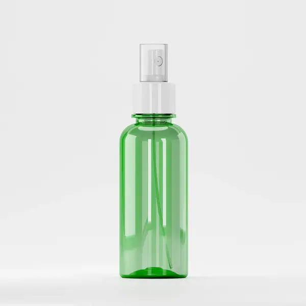 Flacon PET 200ml, Verde – Filet 28mm - Cu Atomizor Alb