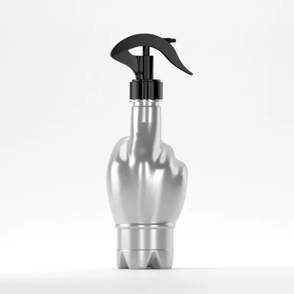 Flacon PET 370ml, Gri – 27 grame – Filet 28mm – cu Pulverizator Negru