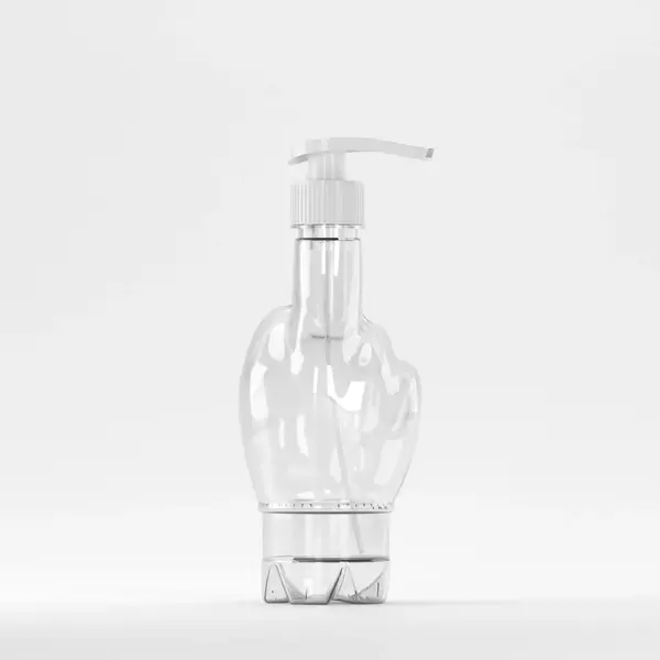 Flacon PET 370ml, Transparent – 30 grame – Filet 28mm – cu Pompiță Albă