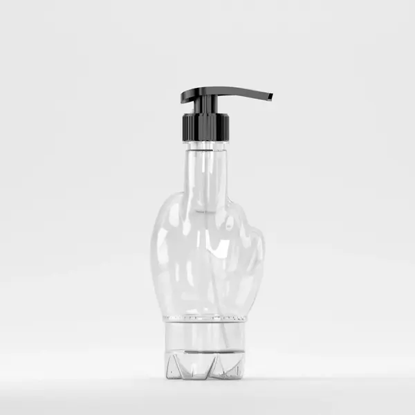 Flacon PET 370ml, Transparent – 30 grame – Filet 28mm – cu Pompiță Neagră