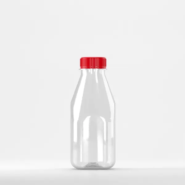 Flacon Pet 500ml,Transparent-filet 38mm-cu capac Rosu