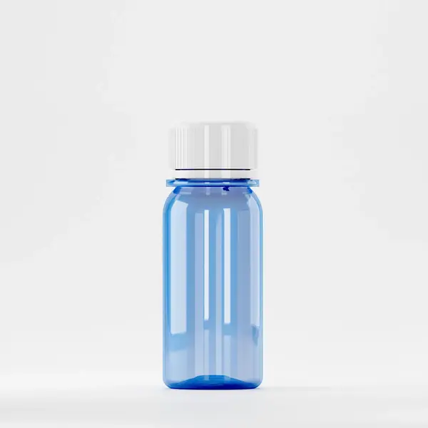 Flacon Pet 50ml, Albastru - Filet 28mm – PCO 1810 (Cu Capac Alb)
