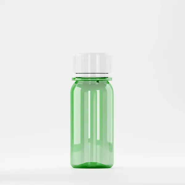 Flacon PET 50ml, Verde – Filet 28mm – PCO 1810 (cu capac alb)