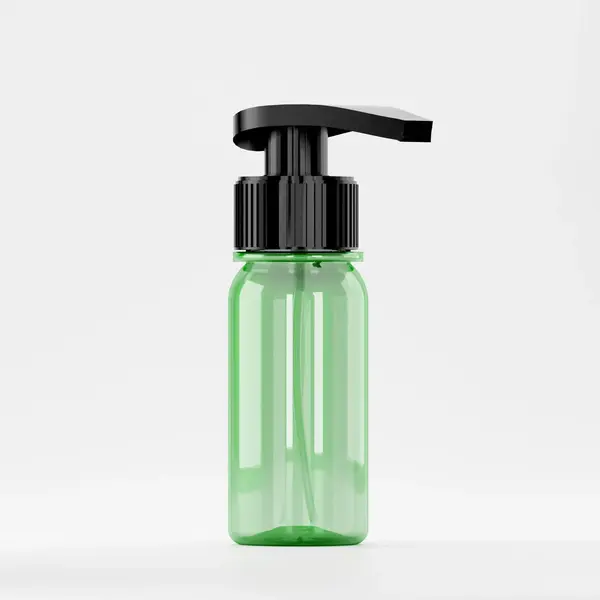 Flacon PET 50ml, Verde – Filet 28mm – PCO 1810 cu pompiță neagră