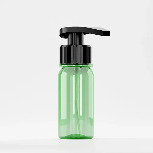Flacon PET 50ml, Verde – Filet 28mm – PCO 1810 cu pompiță neagră