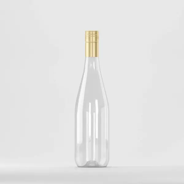 Flacon PET 750ml, transparent– cu capac filetant auriu