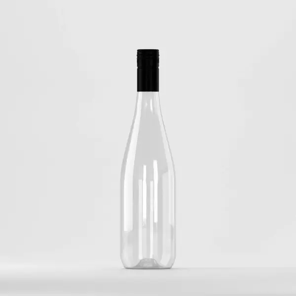 Flacon PET 750ml, transparent – cu capac filetant negru