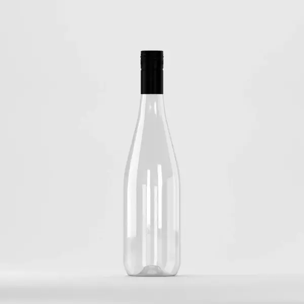 Flacon PET 750ml, transparent – cu capac filetant negru
