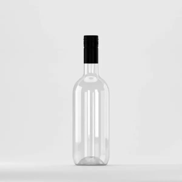 Flacon PET 750ml, transparent – cu capac filetant negru
