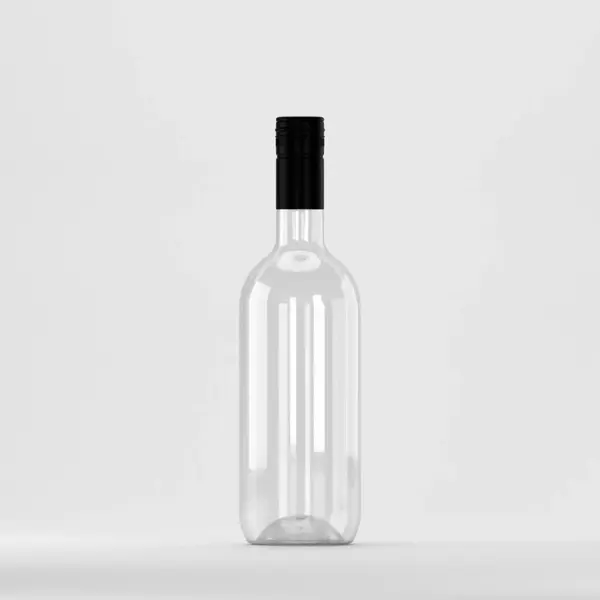 Flacon PET 750ml, transparent – cu capac filetant negru