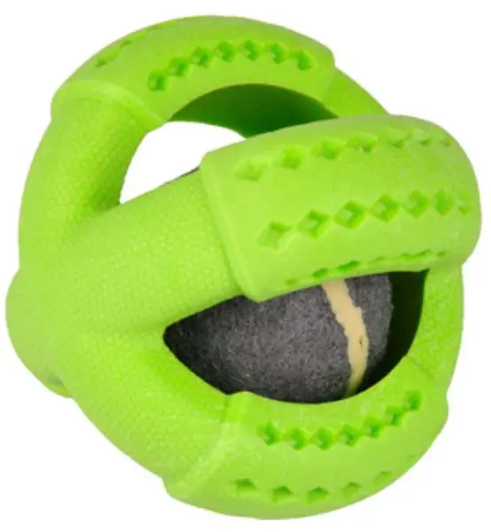 FLAMINGO Jucărie pentru câini Minge Tenis Dina cu aromă de mentă 11cm