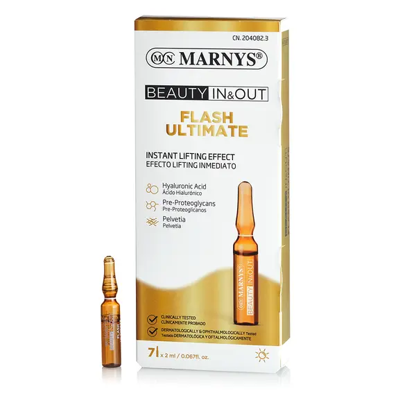 Flash Ultimate cu acid hialuronic, 7 fiole, Marnys