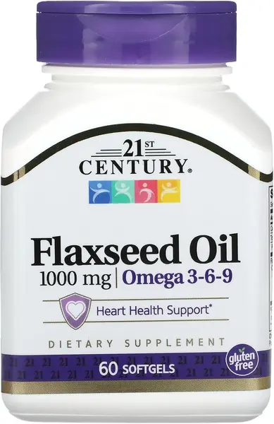 Flaxseed Oil, 1000 mg, 60 capsule, 21st Century