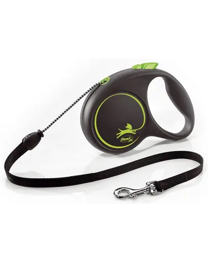 FLEXI Black Design lesa automata cu sir pentru caini, verde, marimea M, 5 m