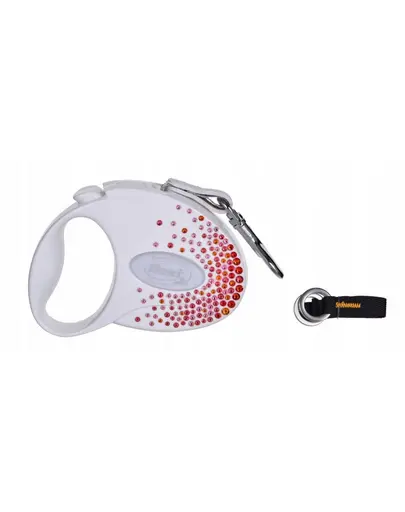 FLEXI Glam Splash Orient M Lesa caini cu banda 5m alb cu cristale Swarovski