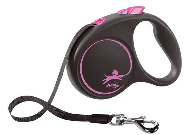 FLEXI Lesă retractabilă BLACK DESIGN cu bandă