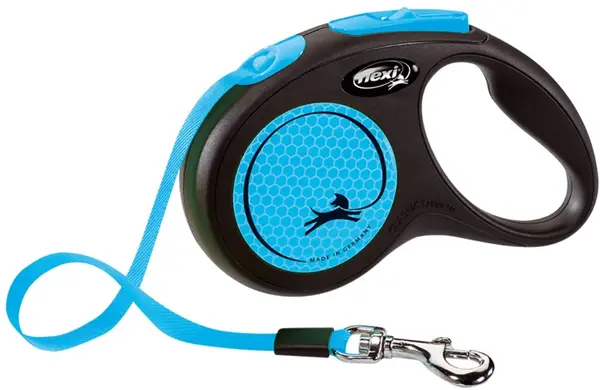 FLEXI Lesă retractabilă NEW NEON cu bandă, diverse culori