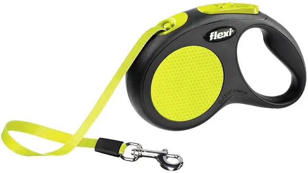 FLEXI Lesă retractabilă NEW NEON cu bandă, Negru