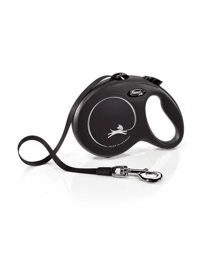 FLEXI New Classic lesa automata cu banda pentru caini, negru, marimea L, 5 m
