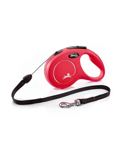 FLEXI New Classic lesa automata cu sir pentru caini, rosu, marimea S, 8 m