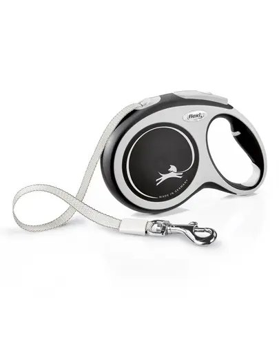 FLEXI New Comfort lesa automata cu banda pentru caini, alb negru, marimea L, 8 m