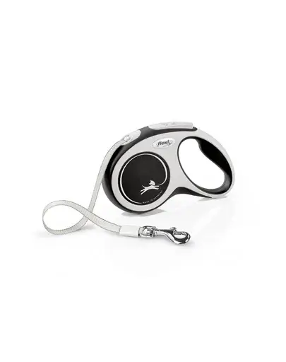FLEXI New Comfort lesa automata cu banda pentru caini, alb negru, marimea S, 5 m