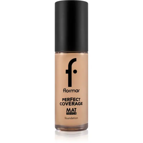 flormar Perfect Coverage Mat Touch Foundation machiaj cu efect matifiant pentru piele mixta spre grasa culoare 301 Soft Beige 30 ml