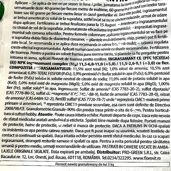 Florovit ingrasamant pentru tuia 3 kg - Default Title