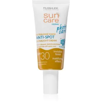 FlosLek Laboratorium Sun Care Derma Photo Care crema fata iluminatoare de protectie pentru pielea cu imperfectiuni