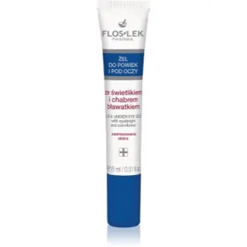 FlosLek Pharma Eye Care Gel pentru jurul ochilor cu un luminator și albastrele
