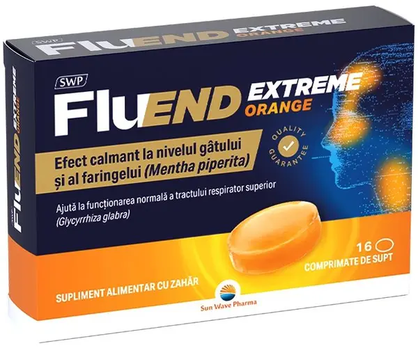 FluEnd Extreme, portocaliu, 16 pastile, Sun Wave Pharma