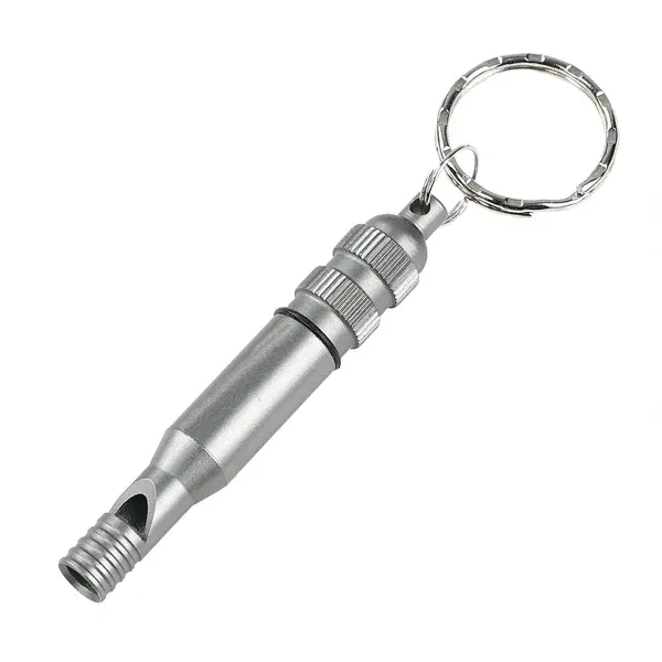 Fluier metalic de urgenta, inel pentru chei, 7.6 cm