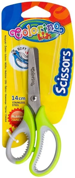Foarfecă cu mâner din cauciuc Colorino Kids – 14 cm, asortată
