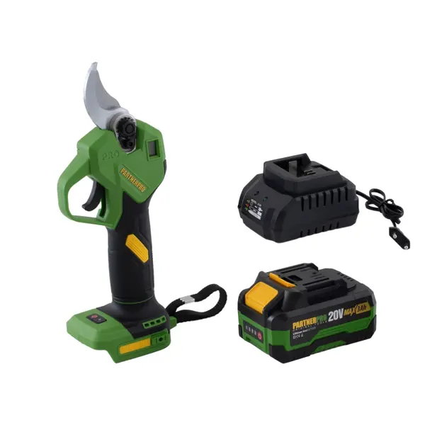 Foarfeca de gradina pe acumulator PARTNERPRO PP-FE3A, 1 x acumulator 20V 3Ah , Brushless , 320 W