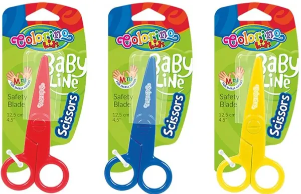 Foarfeca din plastic Colorino Kids - Baby Line, 12 cm, sortiment