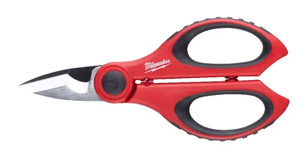 Foarfeca Milwaukee pentru electricieni, surub de strangere reglabil, canelura rotunjita pentru dezizolat, punct sertizare cablu, 4932478620