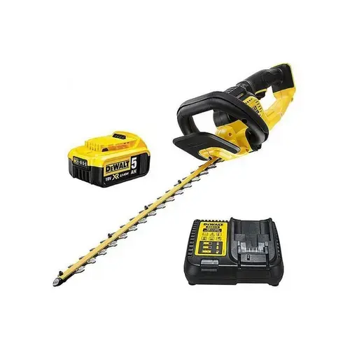 Foarfeca pentru gard viu, Dewalt, acumulator 18 V, 5.0 Ah, lama din otel ,55 cm
