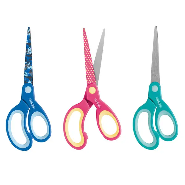 Foarfeca scolara 17cm, maner ergonomic, lama decorata, Herlitz