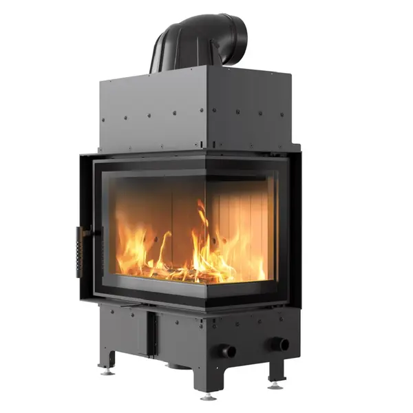 Focar profesional Flotek pe colt dreapta cu samota alba 8kw pe lemne