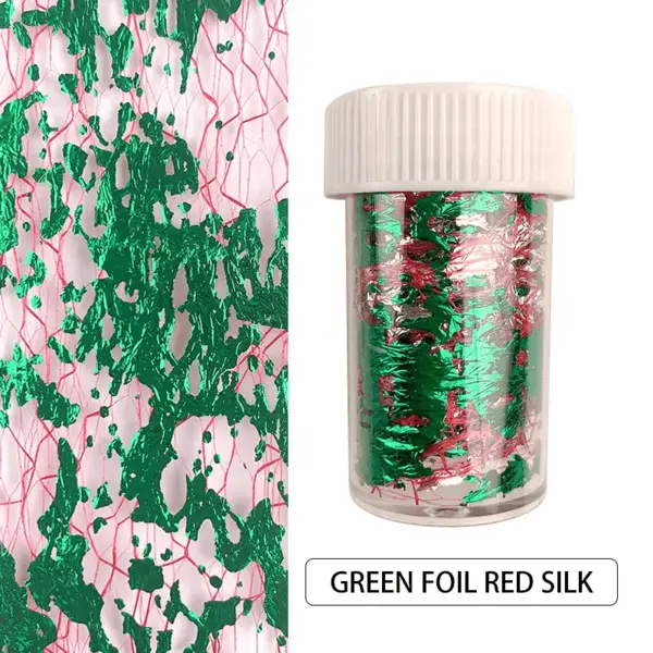 Foiță Decor Unghii Green Red Q009 | Efect Artistic Premium