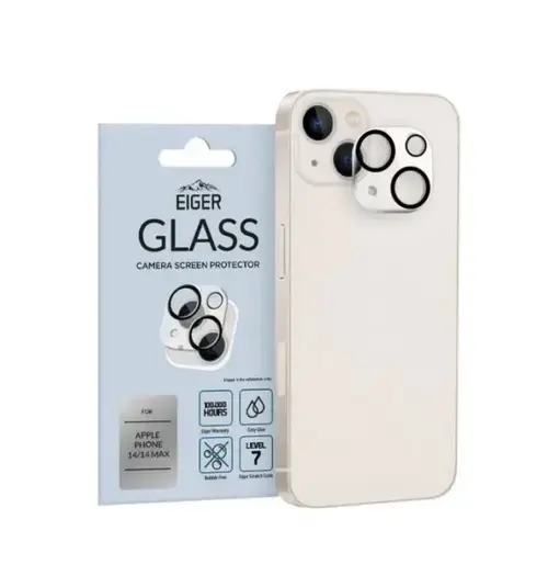 Folie Camera Eiger 3D Glass pentru Apple iPhone 14 / 14 Plus (Transparent)