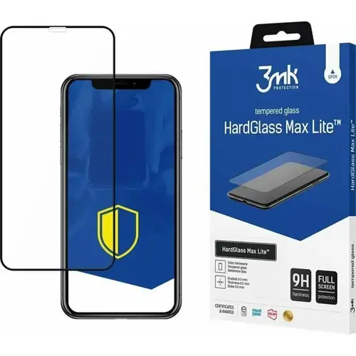 Folie de protectie 3mk HardGlass Max Lite™ pentru iPhone 11, Negru