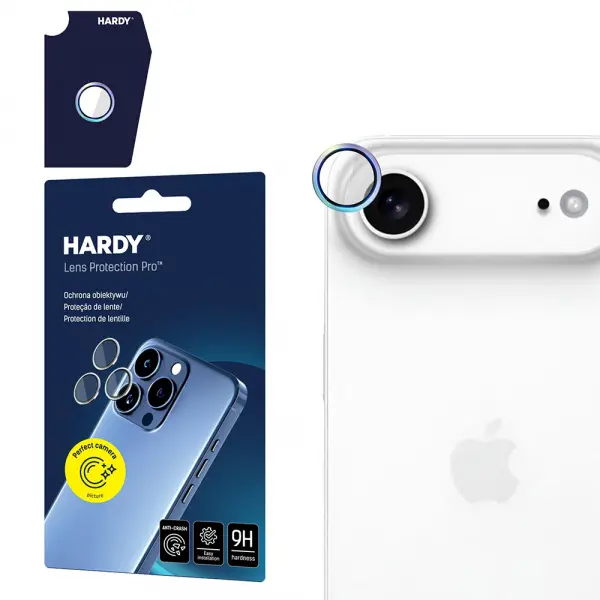 Folie de protectie Camera Spate 3MK Hardy Protection Pro pentru Apple iPhone 17 Air, Sticla Securizata, Multicolor